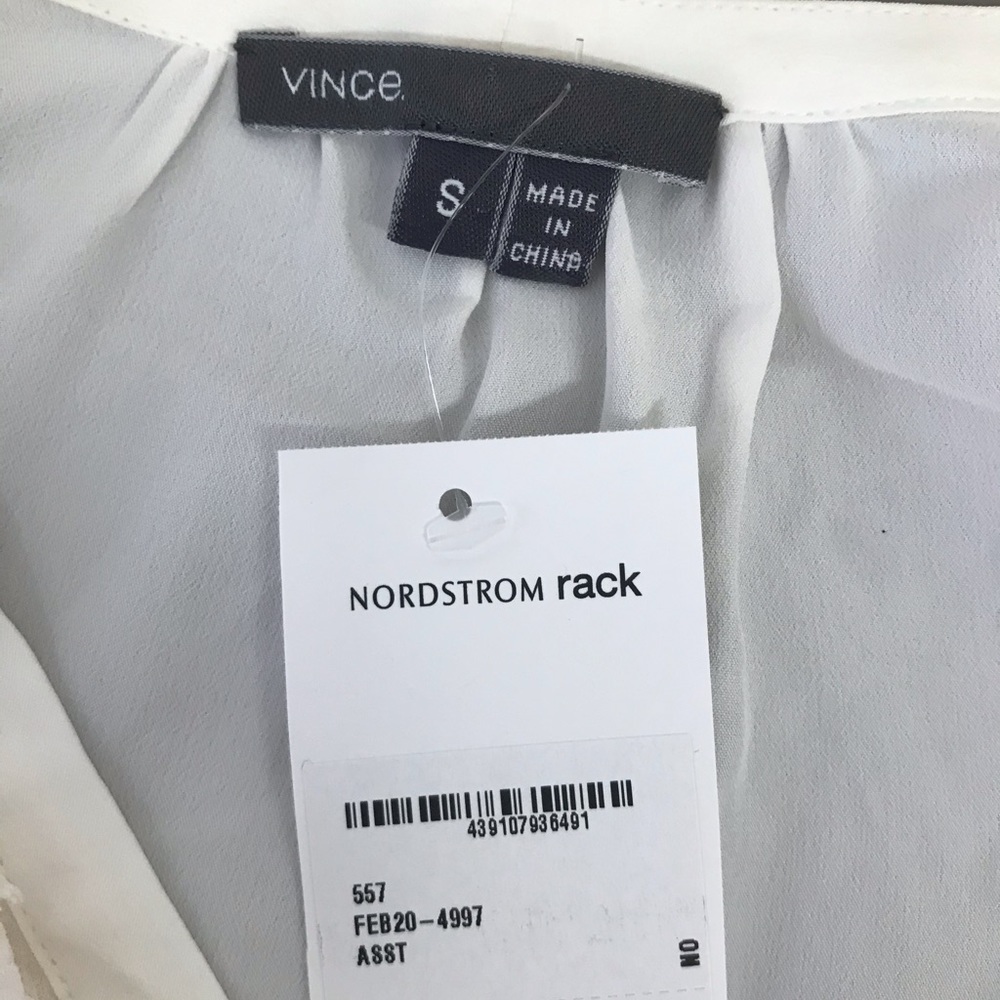 VINCE Ivory Silk Blend Ruffle Tunic - Picture 5 of 7